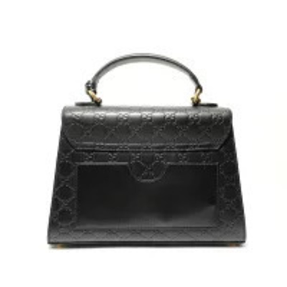 Gucci Guccissima Padlock Top Handle Bag Handbag Black